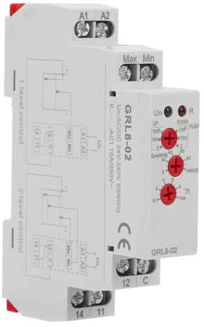 Grl8-02 Controllo Livello Liquido Grl8-02, Timer 24V Relè Regolatore Livello Acqua 10A AC/DC 24V-240V