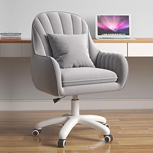 HDHNBA Sedia da ufficio carina - Sedia da lavoro regolabile, moderna e confortevole, girevole a 360°, schienale medio, adatta per l'ufficio domestico e il soggiorno