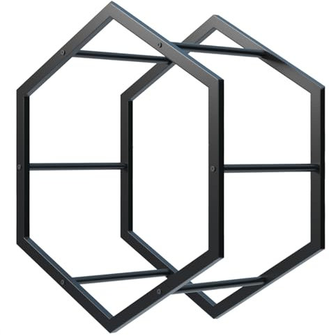 Däckställ Däckhållare Hexagon Fälg Däck Förvaring Däckställ, Väggdäck Display Hållare for Garage Förråd Bilhandlare, Triangel järnbas Reservdäck Utrustning Hylla (Size : Black-68x39x78cm)