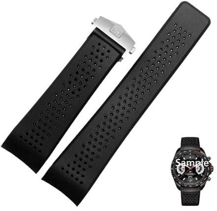 GUMMMY Für TAG HEUER Atmungsaktives Band Super Carlisla Racing Tauchen Herren und Damen Gummiband 22 24MM Silikon Armband Ersatz