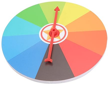 VICASKY 1 Satz Lotterie-Plattenspieler Tischspiel Spielpreisrad Familienspiel Party-Requisiten Windiges Schlüpferspiel Kleines Gewinnrad Wandspindel Inch Rotieren Plastik Tasche Farbkreis
