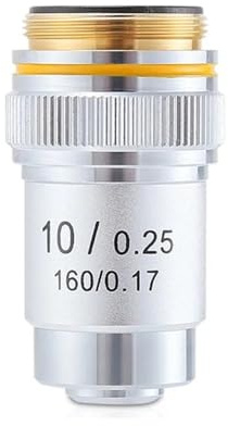 Kit de accesorios para microscopios Lente objetivo acromática 10X, distancia conjugada de 195 mm, longitud del tubo, objetivo de microscopio biológico de 160 mm Portaobjetos de microscopio
