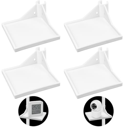 ANNASAMDO 4 Stück Eckregal Grow Zelt 16mm Stange Weiß 8,8cm | Werkzeuglose Snap-Montage. Robustes PP-Kunststoff. Für Kamera Lampe Thermometer. Verschiebbar für Winkel.