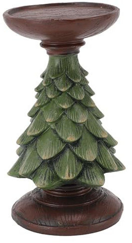 Portacandele decorativo a forma di albero di Natale, in resina, vintage, decorazione per la casa, centrotavola liscio e sofisticato per soggiorno, ufficio, sala da pranzo (piccolo)