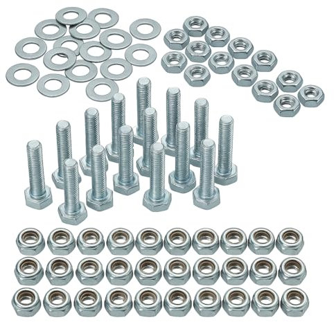 VITFER - Kit Bulloneria M7 restauro moto scooter motocicli 125 pezzi | Bulloni 7x25 mm, Dadi normali, autobloccanti, Rondelle zincate e Grower in scatola plastica con divisori