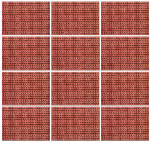 Gatuida 12 Piezas de revestimientos de Pared en Miniatura para Casas de muñecas - Láminas de Papel Pintado con Textura de ladrillo Realista - Paneles Adhesivos Retro autoadhesivos para remodelación