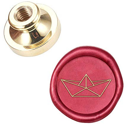 CRASPIRE Wax Seal Stamp Head Papierboot Abnehmbare Versiegelung Messing Stamp Head Für Kreative Geschenkumschläge Einladungskarten Dekoration