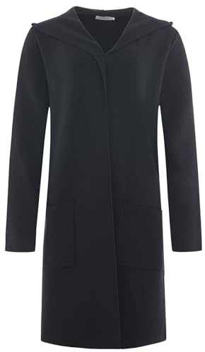 Zwillingsherz Strickjacke Cardigan für Damen Frauen - Hochwertiger Mantel Überwurf warm weich und kuschelig mit Kapuze - Perfekt für Frühjahr Herbst Winter - Cape Umhang mit weichem Strick