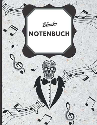 Notenbuch Blanko: DIN A4, 80 Seiten, zum komponieren, große Lineatur, Beschreibbares Musikbuch