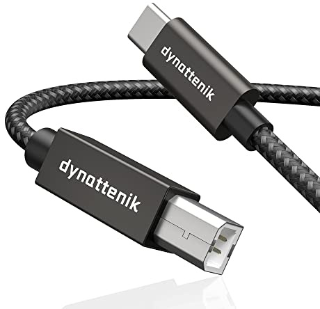 dynattenik TrackSync200 USB-C auf B MIDI-Kabel zur Aktualisierung von A-B-Kabeln, USB-MIDI-Controllern, Sequenzern, DAWs, kompatibel mit PC, Mac, Linux, Chrome OS