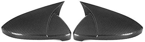 Wing Mirror Covers Car Rearview Mirror Cover For VW For Golf MK7 MK7.5 R For GTI For GTD 2014-2019 Car Accessories Wing Mirror Cover Rearview Mirror Caps Casing OX Horn Style (Color : Carbon Fiber Pa