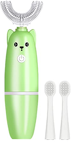 Cepillo de dientes eléctrico en forma de U, cepillo de dientes eléctrico en forma de U, cepillo de dientes de masaje en forma de U de 360°, cepillo de dientes eléctrico en forma de U, para niños de 6