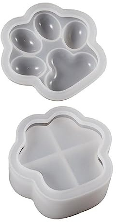DIY Cat Paw Shaped Container Silikonform Epoxidharz 3D DIY Box Aufbewahrung Formen Handwerk Herstellung Schmuck Lieferungen Aufbewahrungsbox für Pfoten Katze Formen