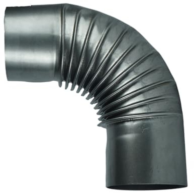 Heizung Rauchrohr, Ofenrohr, Rauchrohr, Ofenknie, Kaminofenrohr, Bogen Abgasrohr, Kaminofen Abgas, Kaminrohr, fur Festbrennstoffe wie Holz, Kohle, Stahlblech 100-150 mm (DN Ø 120 Bogen 90 Grad)