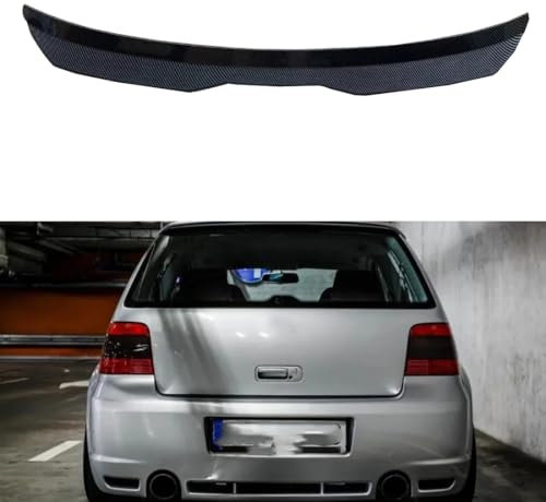 PEJLHK Alerón de Techo Trasero de Coche para VW Golf 4 MK4 R32 1999-2006, Alerón Trasero/Maletero ABS, Aspecto Negro Brillante/Fibra de Carbono,Carbon Fiber Look