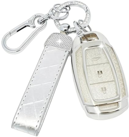 SparkleJoy Autoschlüssel Hülle Glitzer Kompatibel mit Hyundai i10 i20 i30 i20N i30N Santa Fe IG Grandeur Kona Elantra Tucson Accent Solaris Schlüssel，TPU Silikon Schutzhülle Cover - Smart Key