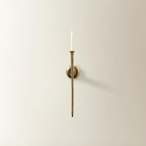 Z Gallerie Aspar Wall Candle Sconce, 20 Inch Vintage Gold Wall Mounted Candle Holder with Elegant Hook Design, Versatile Decorative for Indoor Home Wall Decor, 1 Piece, Candle Not Included