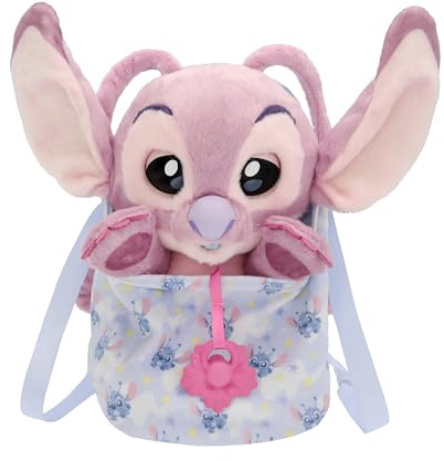 Baby Paws Disney Angel Peluche Interactivo Peluche con Sonidos Que Abre Y Cierra Los Ojos E Incluye Una Bolsa para Llevarlo Contigo Niños y Niñas de 3 Años o Más
