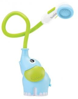 Jouet de Bain douchette Elephant de Bain Bebe 0-24 Mois (Jet d'eau aspergeur Leger) - Bleu / Vert - Set Cadeau Naissance avec Carte Tigre