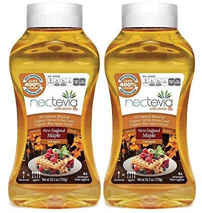 Nectevia New England Maple - Stevia Infused Agave Nectar, 2 Pack