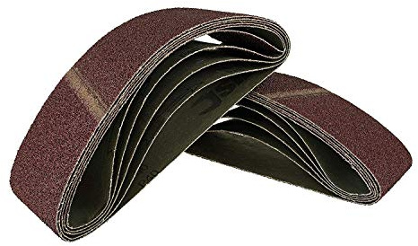 10 Stück Gewebe-Schleifbänder 75 x 457 - für Bandschleifer | Korn 80 | Schleifpapier | Schleifbänder