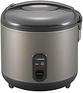 Zojirushi NS-RPC18HM Cuiseur à riz et réchauffeur, 10 tasses (non cuit), gris métallique