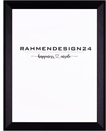 Rahmendesign24 Bilderrahmen Rio 42x59,4 (DIN A2) Schwarz (matt) Fotorahmen, Wechselrahmen, Posterrahmen, Puzzlerahmen