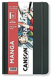 Canson Graduate Manga Paper, Hardcover Art Journal, 14 x 21,6 cm, 40 Blatt – Künstlerpapier für Illustration, Charakterstudien, Comics