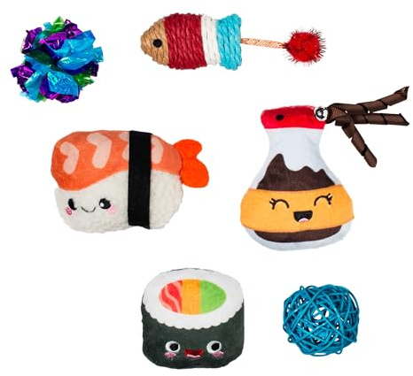 Fringe Studio True SOYMATES, Set of 6, Multipack Cat Toy Set, Pet Shop Collection (610008)