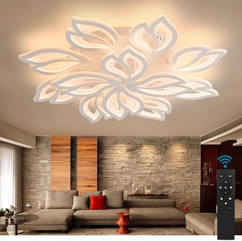 Sky angle LED-Deckenleuchte mit Fernbedienung, Verstellbares Licht 155 W 18600 LM, Acryl-Deckenleuchten für Schlafzimmer Wohnzimmer