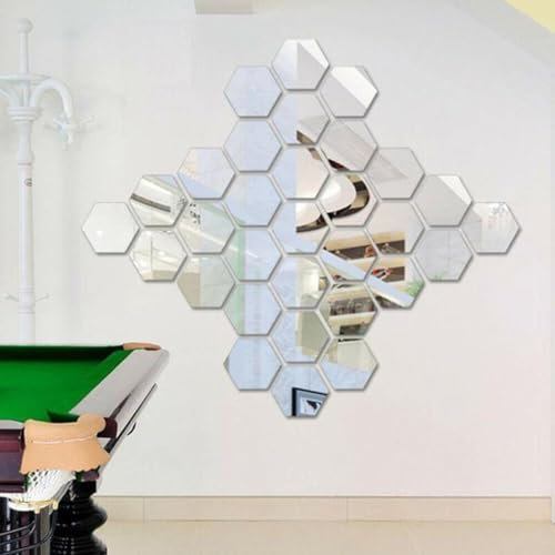 Selbstklebende 3D-Spiegelfliesen Mosaik-Wandaufkleber, dekorativer Kunstaufkleber, verschönern Sie Ihren Wohnraum (36 Stück)