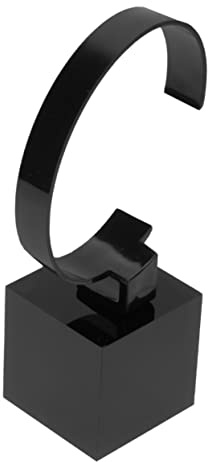 WRITWAA Uhrenständer Kreativer Einzelner Uhrenständer mit Schutzfunktion aus Schwarzem Acryl Uhrenhalter und Elegantes Aufbewahrungsgestell für Schreibtisch