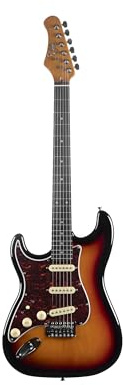 EKO GUITARS – Chitarra Elettrica ST-300 LH, Corpo Pioppo, Manico Acero, Tastiera Laurel 22 Tasti, 3 Pickup Single-Coil, Ponte Tremolo, Scala 650 mm, Colore Sunburst