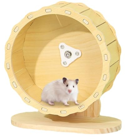 Hamsterhjul - chinchilla i trä | Tillbehör för små djur tysta hamstrar, möss och andra husdjur