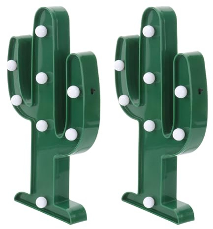 Yardenfun Lampada da Notte LED a Forma di Cactus Luce Calda Decorativa per Feste Set 2 Pezzi senza Batteria per Camera da Letto e Soggiorno
