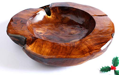 Cuenco de madera de teca grande, regalo inusual hecho a mano para Navidad, regalo de bienvenida, Boda, para él o ella. Envio seguido GRATIS.