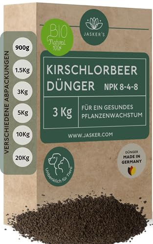 JASKERS® Kirschlorbeer Dünger 3 Kg | Perfekter Kirschloorbeerdünger Für Alle Loorbeer Sorten Und Hecken | Nährstoffreicher Organischer Dünger Mit Magnesium