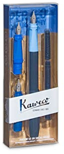 Kaweco Perkeo Calligraphy Set Kunststoff Blau, Strichstärken: 1,1mm, 1,5mm, 1,9mm, Größe: 15,5cm, 10002092