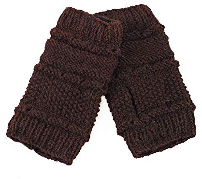 Kanchan Crafts Damen Pulswärmer Armstulpen Handstulpen Stulpen Daumenloch Fleece gefüttert Schafwolle/Wolle, handgefertigt in Nepal, Dehnbar