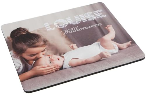 Ocadeau Personalisierbares rechteckiges Mauspad mit Foto – Farbdruck Ihres Fotos, Textes, Bildes oder Logos – Originelle Geschenkidee fürs Büro, Gaming, Homeoffice oder Unternehmen