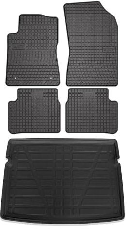 OMAC Fußmatten & Kofferraumwanne Set kompatibel mit Citroen C3 Schrägheck 2016-2024 Gummi 5X