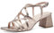 MARCO TOZZI Sandali Donna con Tacco Glitterati Vegani, Metallico (Rose Metallic), 38 EU