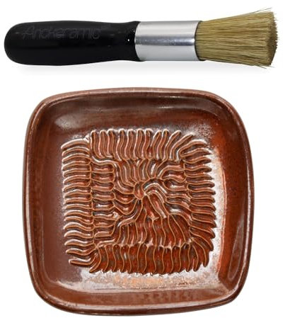 ANCKERAMIC® Ceramico Original Finlandia - Juego de rallador de cerámica y pinceles para hornear - rallador de ajos de cerámica, rallador de jengibre y cepillo de cocina de cerdas naturales, hecho a