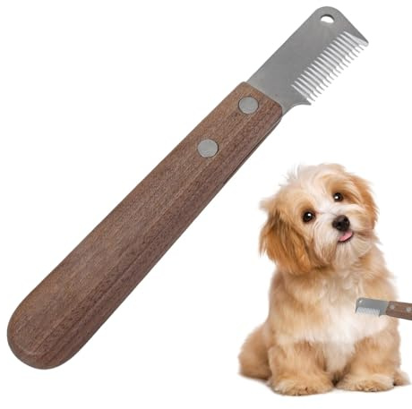Schwimmender Haarkamm für Hunde,Professionelle Hundemesser, Fellpflegekamm für Haustiere mit Holzgriff, Edelstahl-Hundeentfernungswerkzeug, Haustier-Enthaarungsbürste, Hundekämme für die Fellpflege Hu
