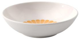 Villeroy & Boch - Fleur soleil cuenco amarillo de postre, apto para lavavajillas y microondas, bol pequeño naranja con decoración de flores para postres, aperitivos y guarniciones, porcelana Premium