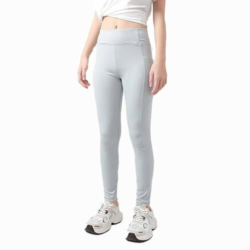 duxyoz Pantalon de yoga pour filles - Taille haute - Legging de sport pour enfants - Couleur unie - Vêtements de sport athlétiques - Pantalon pleine longueur extensible - Collants de danse skinny
