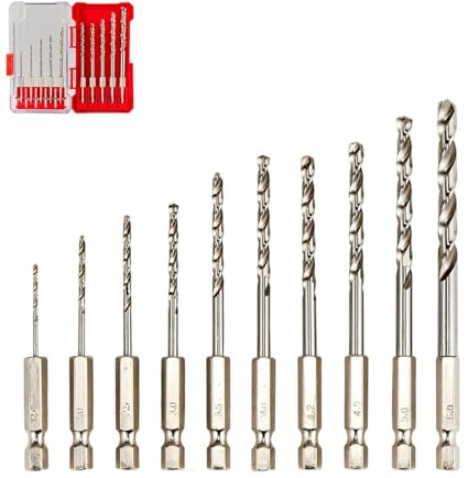 GOOGO 10-teiliges HSS M35 Kobalt Bohrer-Set Ø 1,5–6,0 Mm – Hochwertige Metallbohrer Mit Sechskantschaft Für Edelstahl, Hartmetalle, Stahl & Legierungen, Inklusive Aufbewahrungsbox