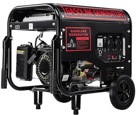 Stromerzeuger Benzin Handstart und E-Start 12 PS, 5000 W Maximalleistung, 3500 W max. Dauerleistung, 15 L Tank, 4-Takt-Motor, AVR-Funktion, 2x 220 V, Ölmangelsicherung, Überlastschutz