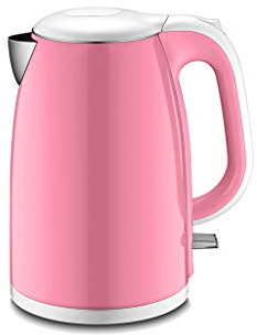 Bollitore Elettrico Spegnimento Automatico Grande capacità 1800w Isolamento Anti-Scottatura Integrato in Acciaio Inox 1.7l Rosa