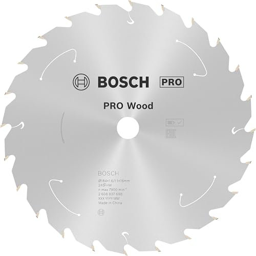 Bosch 1x PRO Wood Kreissägeblatt für Akku-Handkreissägen (für Weichholz, Hartholz, Ø mm, Professional Zubehör Handkreissäge)